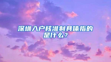 深圳入户核准制具体指的是什么？