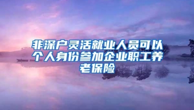 非深户灵活就业人员可以个人身份参加企业职工养老保险