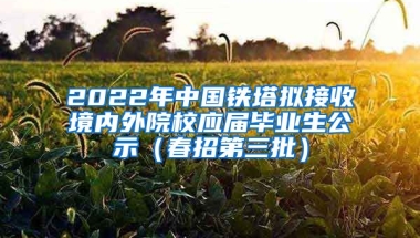 2022年中国铁塔拟接收境内外院校应届毕业生公示（春招第三批）