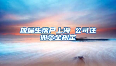 应届生落户上海 公司注册资金规定