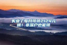 失业了每月可领2124元哦！非深户也能领
