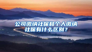 公司缴纳社保和个人缴纳社保有什么区别？