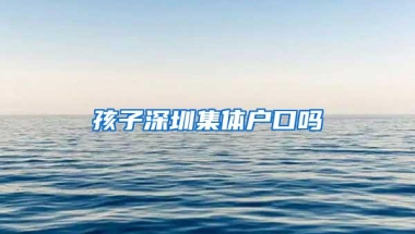 孩子深圳集体户口吗