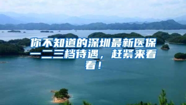 你不知道的深圳最新医保一二三档待遇，赶紧来看看！