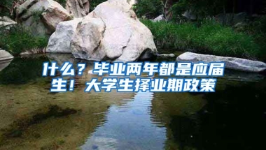 什么？毕业两年都是应届生！大学生择业期政策