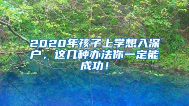 2020年孩子上学想入深户，这几种办法你一定能成功！