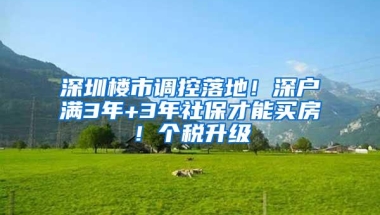 深圳楼市调控落地！深户满3年+3年社保才能买房！个税升级