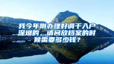 我今年刚办理好调干入户深圳的，请问放档案的时候需要多少钱？