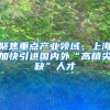 聚焦重点产业领域，上海加快引进国内外“高精尖缺”人才