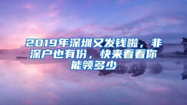 2019年深圳又发钱啦，非深户也有份，快来看看你能领多少