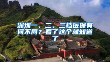 深圳一、二、三档医保有何不同？看了这个就知道了