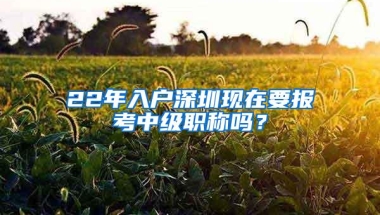 22年入户深圳现在要报考中级职称吗？