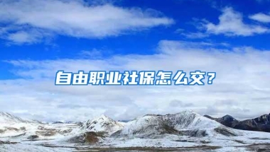 自由职业社保怎么交？