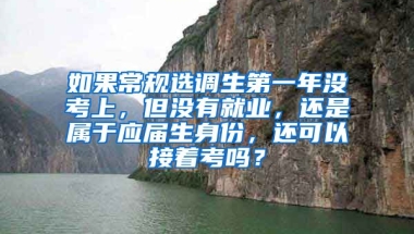 如果常规选调生第一年没考上，但没有就业，还是属于应届生身份，还可以接着考吗？