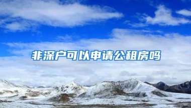 非深户可以申请公租房吗