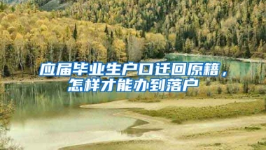 应届毕业生户口迁回原籍，怎样才能办到落户