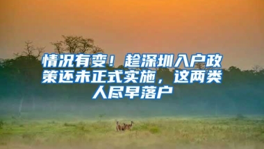 情况有变！趁深圳入户政策还未正式实施，这两类人尽早落户