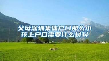 父母深圳集体户口那么小孩上户口需要什么材料