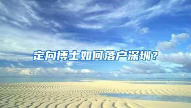定向博士如何落户深圳？