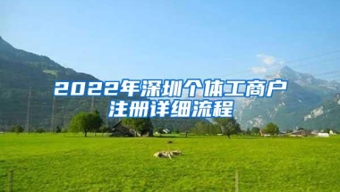 2022年深圳个体工商户注册详细流程