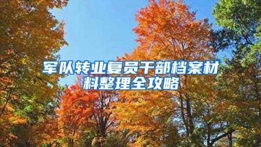 军队转业复员干部档案材料整理全攻略