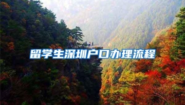 留学生深圳户口办理流程