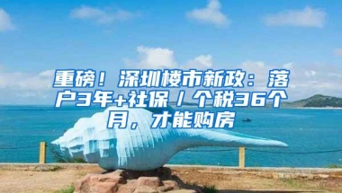 重磅！深圳楼市新政：落户3年+社保／个税36个月，才能购房