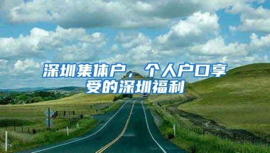 深圳集体户，个人户口享受的深圳福利