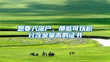 想要入深户，那些可以积分含金量高的证书