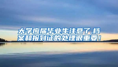 大学应届毕业生注意了,档案和报到证的处理很重要！