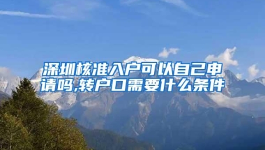 深圳核准入户可以自己申请吗,转户口需要什么条件