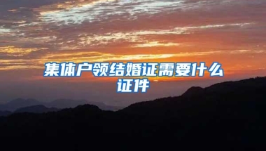 集体户领结婚证需要什么证件