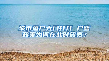 城市落户大门打开 户籍政策为何在此时放宽？
