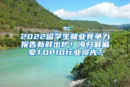 2022留学生就业竞争力报告新鲜出炉！海归最偏爱TOP10行业曝光？