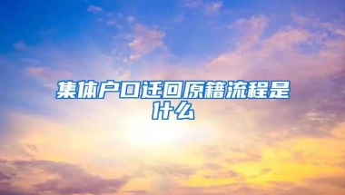 集体户口迁回原籍流程是什么