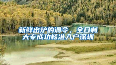 新鲜出炉的调令，全日制大专成功核准入户深圳