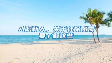 入职新人，关于社保你需要了解这些