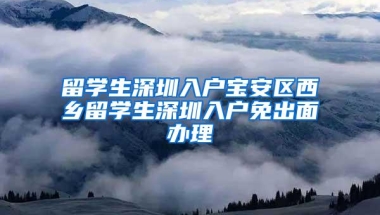 留学生深圳入户宝安区西乡留学生深圳入户免出面办理