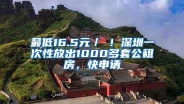 最低16.5元／㎡！深圳一次性放出1000多套公租房，快申请
