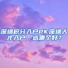 深圳积分入户PK深圳人才入户，选哪个好？