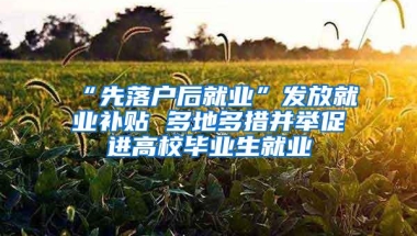 “先落户后就业”发放就业补贴 多地多措并举促进高校毕业生就业