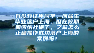 有没有往年同学，应届生毕业落户上海，但在校期间缴纳社保了，之前怎么正确操作成功落户上海的案例吗？