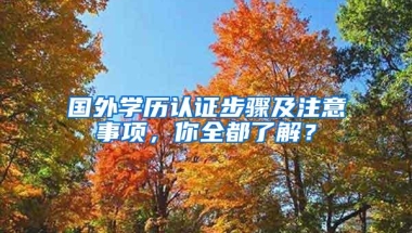 国外学历认证步骤及注意事项，你全都了解？
