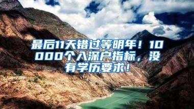 最后11天错过等明年！10000个入深户指标，没有学历要求！