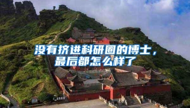 没有挤进科研圈的博士，最后都怎么样了