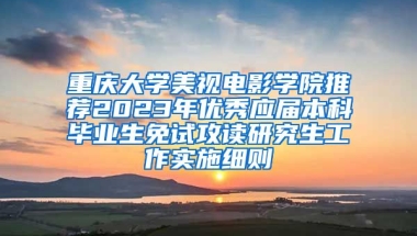 重庆大学美视电影学院推荐2023年优秀应届本科毕业生免试攻读研究生工作实施细则
