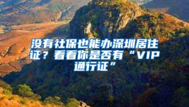 没有社保也能办深圳居住证？看看你是否有“VIP通行证”