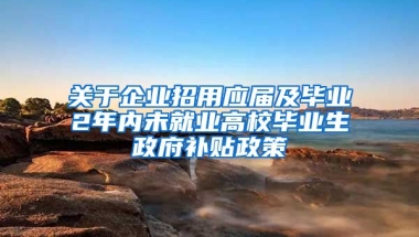 关于企业招用应届及毕业2年内未就业高校毕业生政府补贴政策