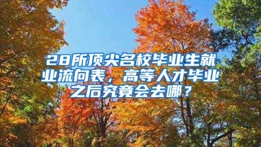 28所顶尖名校毕业生就业流向表，高等人才毕业之后究竟会去哪？