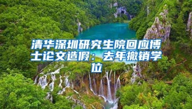 清华深圳研究生院回应博士论文造假：去年撤销学位
